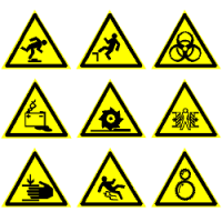 Предупреждающие знаки безопасности по ГОСТ 12.4.026-2015 в формате dwg
