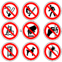 Запрещающие знаки безопасности по ГОСТ 12.4.026-2015 в формате dwg