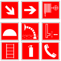 Знаки пожарной безопасности по ГОСТ 12.4.026-2015 в формате dwg